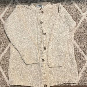 Heritage of Ireland. Cream button down cotton/linen sweater. XL.
